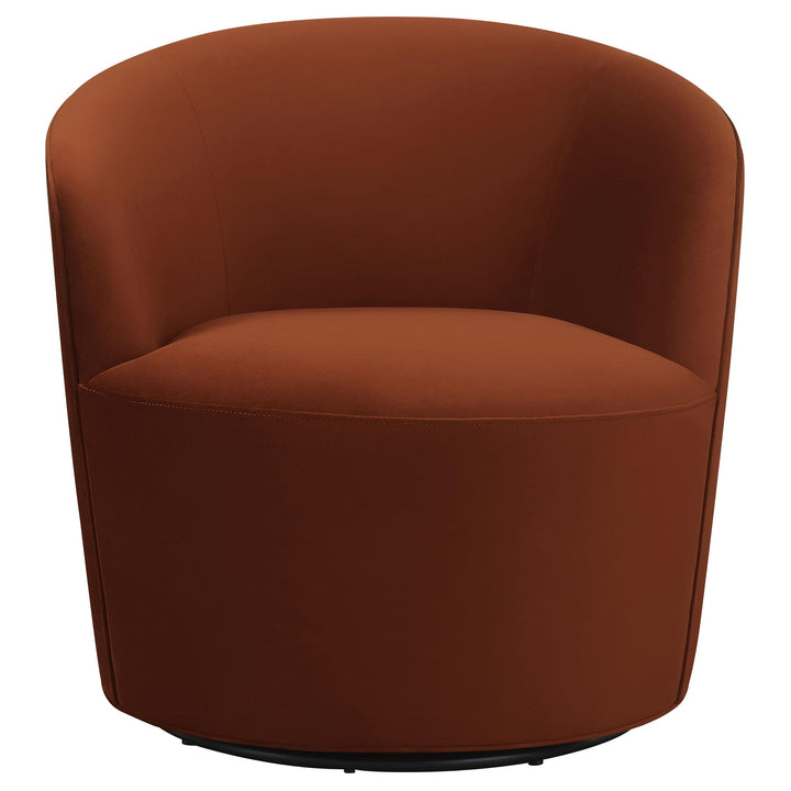 Coaster Furniture 905631 Joyce Upholstered Barrel Back Swivel Chair Burnt Orange