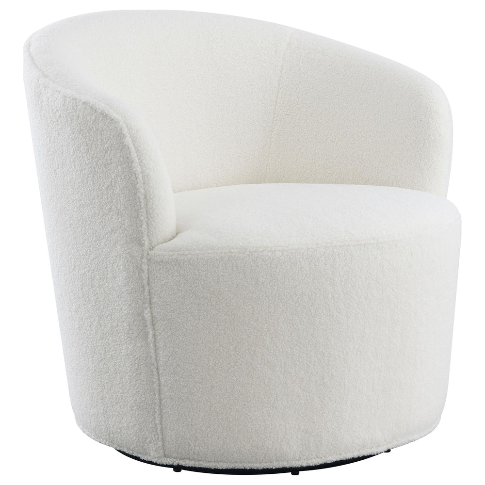 Coaster Furniture 905633 Joyce Upholstered Barrel Back Swivel Chair White