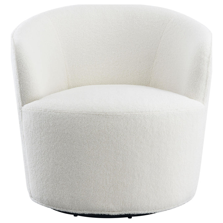 Coaster Furniture 905633 Joyce Upholstered Barrel Back Swivel Chair White