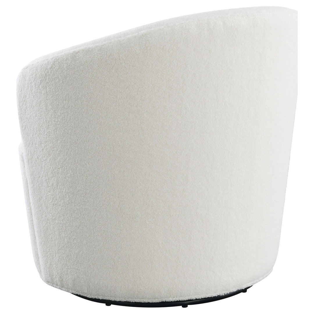 Coaster Furniture 905633 Joyce Upholstered Barrel Back Swivel Chair White