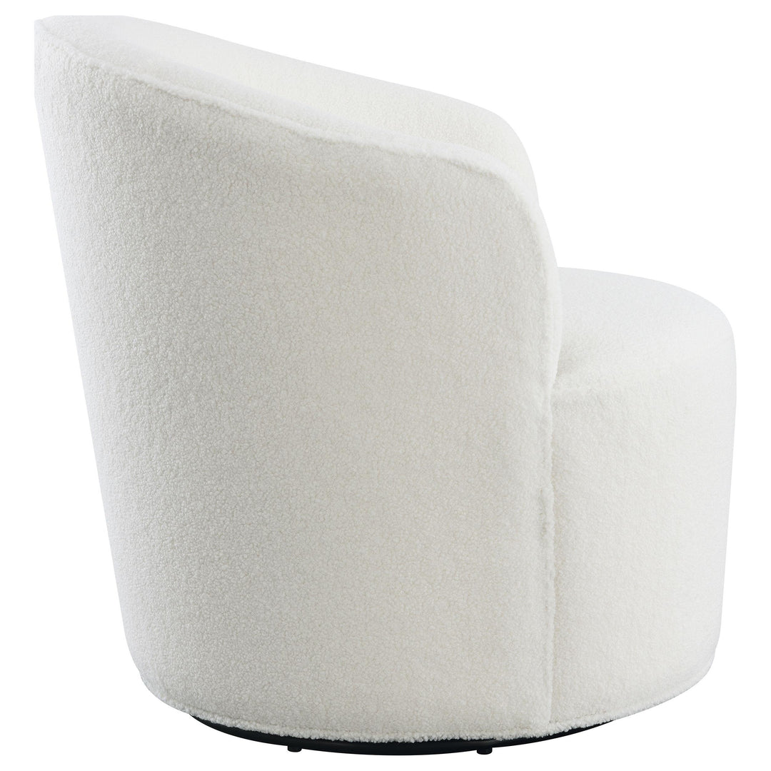 Coaster Furniture 905633 Joyce Upholstered Barrel Back Swivel Chair White