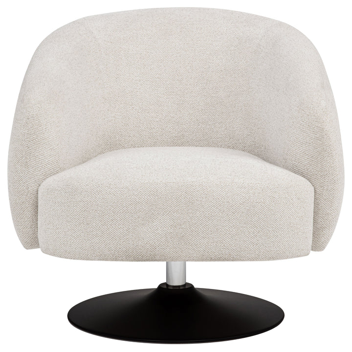 Dave - Upholstered Barrel Back Swivel Club Chair - Beige