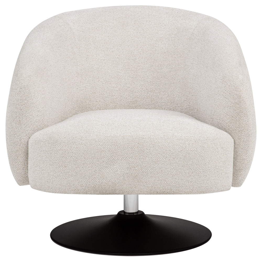 Dave - Upholstered Barrel Back Swivel Club Chair - Beige