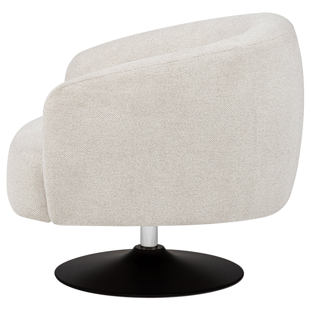 Dave - Upholstered Barrel Back Swivel Club Chair - Beige
