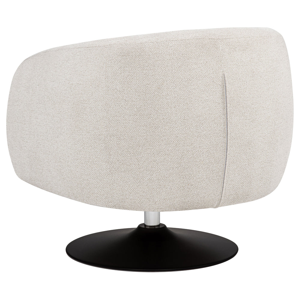 Dave - Upholstered Barrel Back Swivel Club Chair - Beige