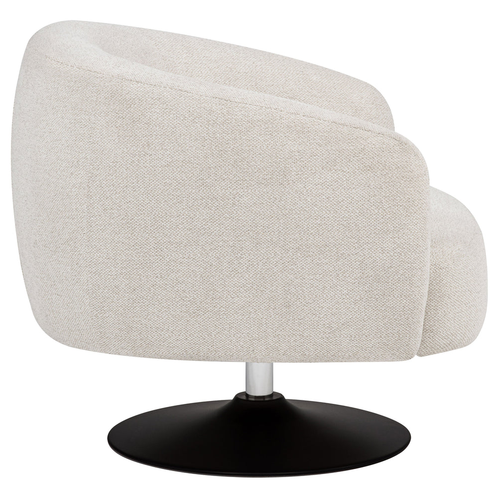 Dave - Upholstered Barrel Back Swivel Club Chair - Beige