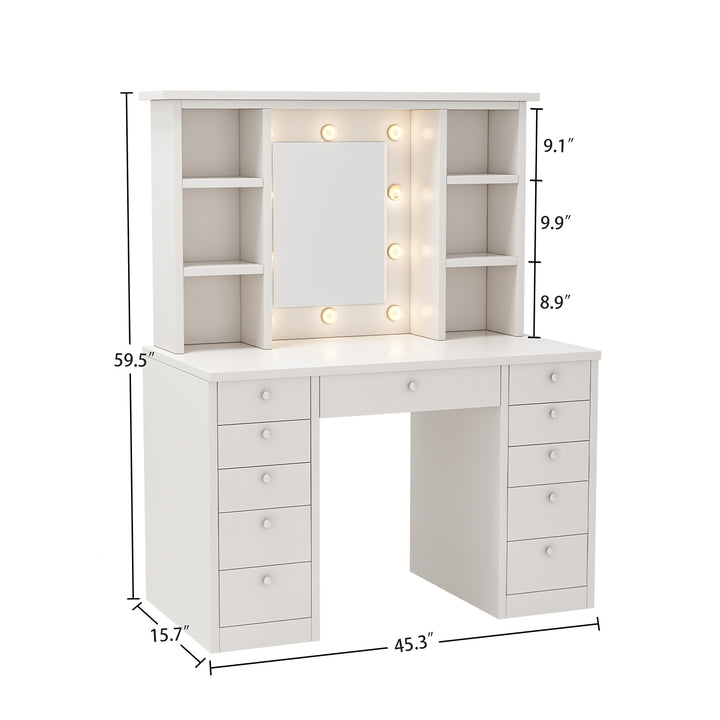 make-up-vanity-desk-with-led-lighted-mirror-11-drawers-white-mdf