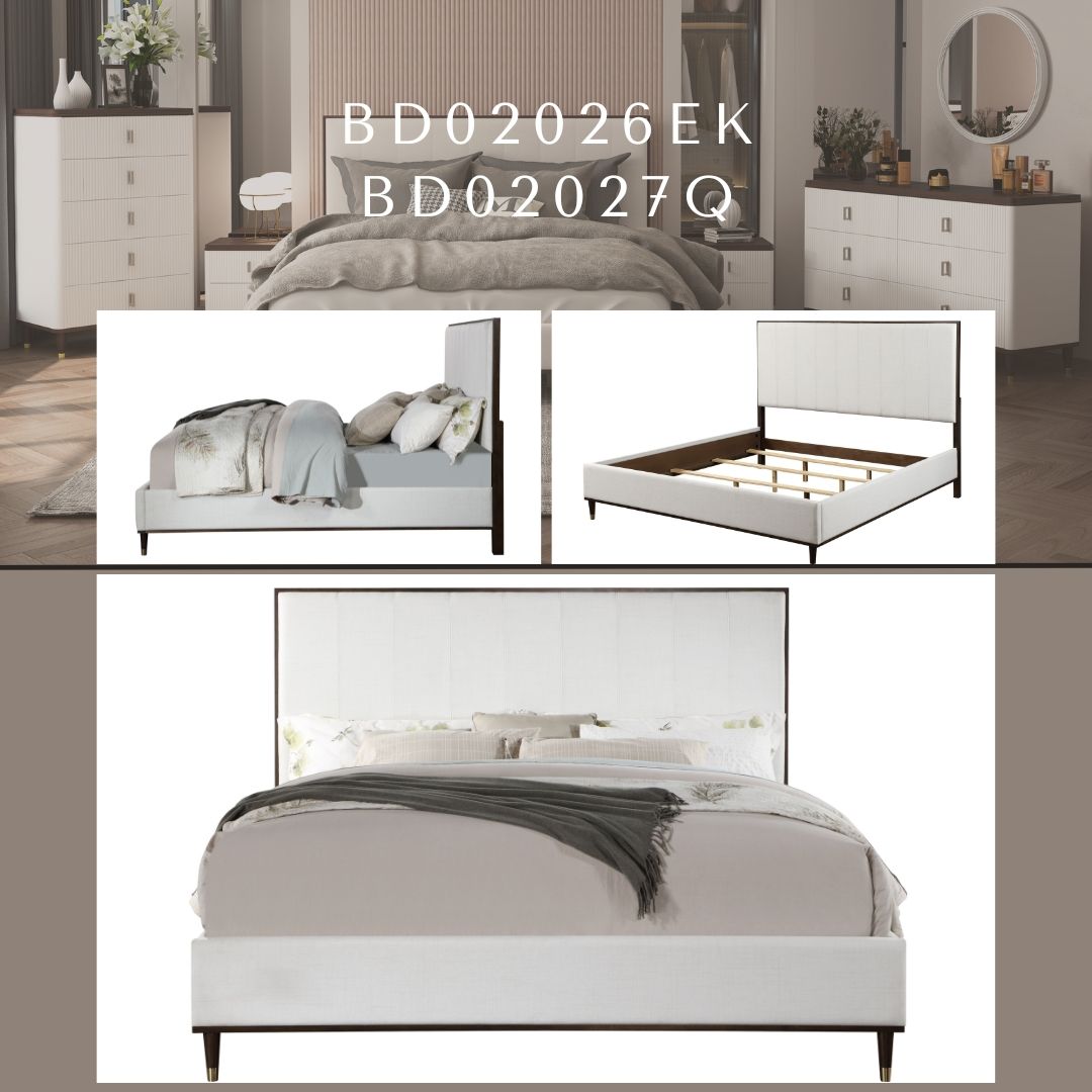 Carena - Queen Bed - Light Gray