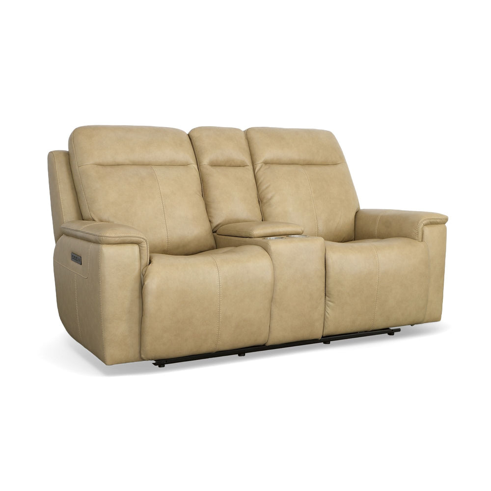 Odell Power Reclining Loveseat With Console, Power Headrests & Lumbar Stone