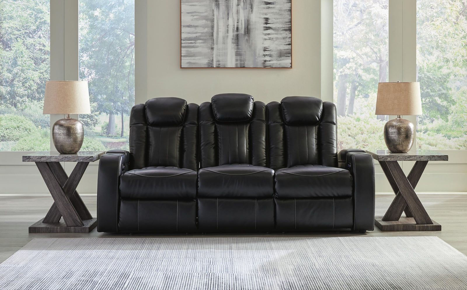 Caveman Den Power Reclining Sofa - Black (2)