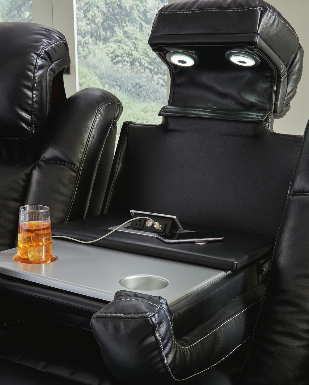 Caveman Den Power Reclining Sofa - Black (8)