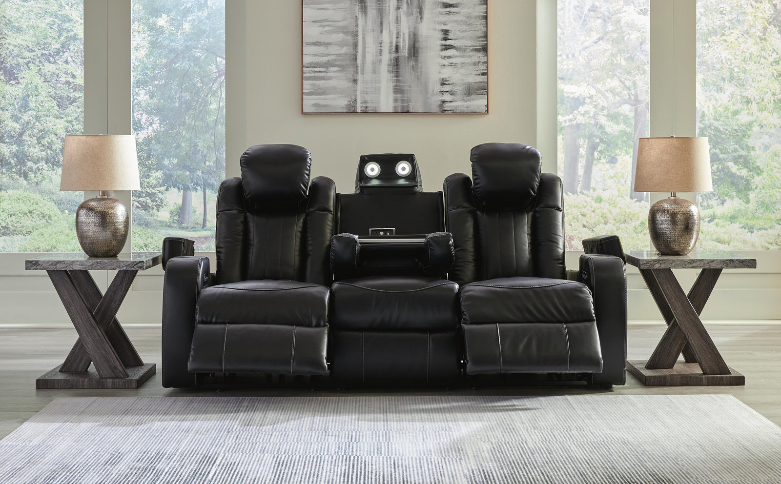 Caveman Den Power Reclining Sofa - Black (7)