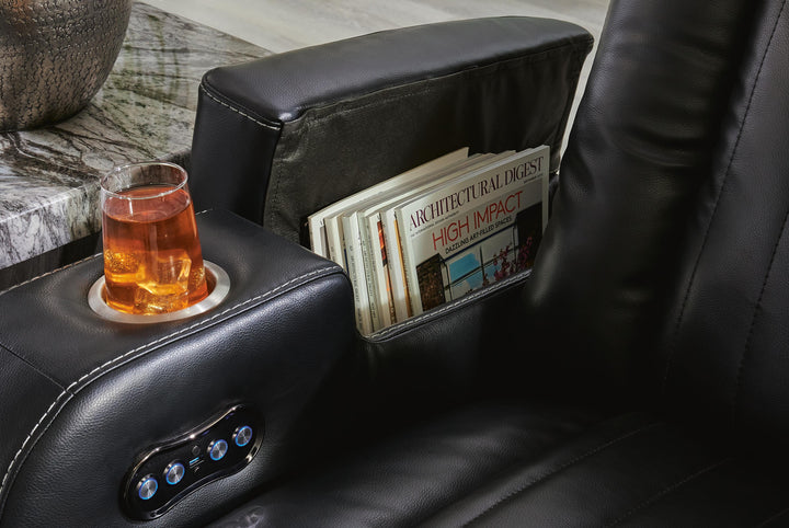Caveman Den Power Reclining Sofa - Black (10)