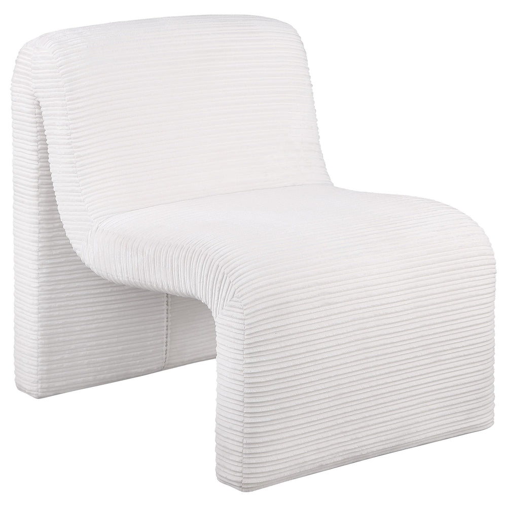 Coaster Furniture 907525 Drayton Upholstered Curved Armless Accent Chair Ivory