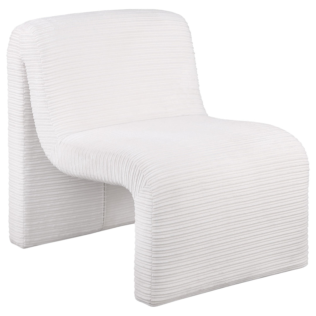 Coaster Furniture 907525 Drayton Upholstered Curved Armless Accent Chair Ivory