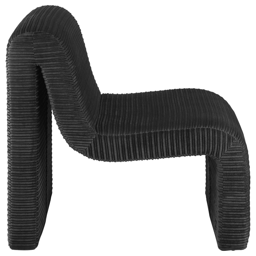 Coaster Furniture 907526 Drayton Upholstered Curved Armless Accent Chair Black