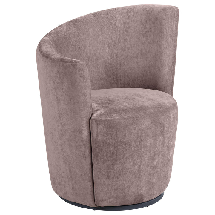 Coaster Furniture 907528 Nueva Upholstered Swivel Chair Curved Backrest Blush