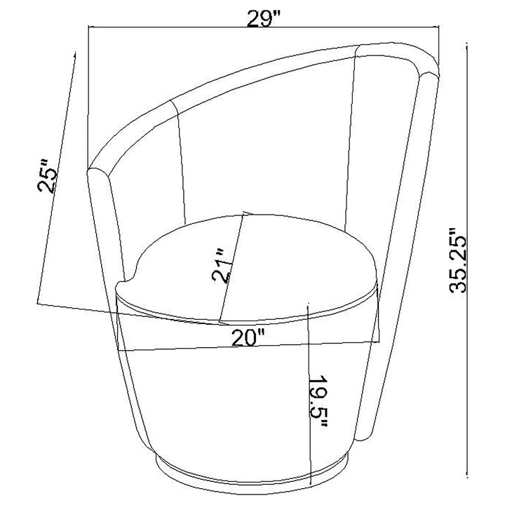 Coaster Furniture 907528 Nueva Upholstered Swivel Chair Curved Backrest Blush