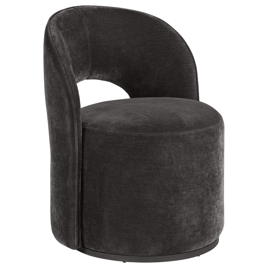 Coaster Furniture 907529 Harjo Velvet Upholstered Swivel Accent Chair Charcoal Grey