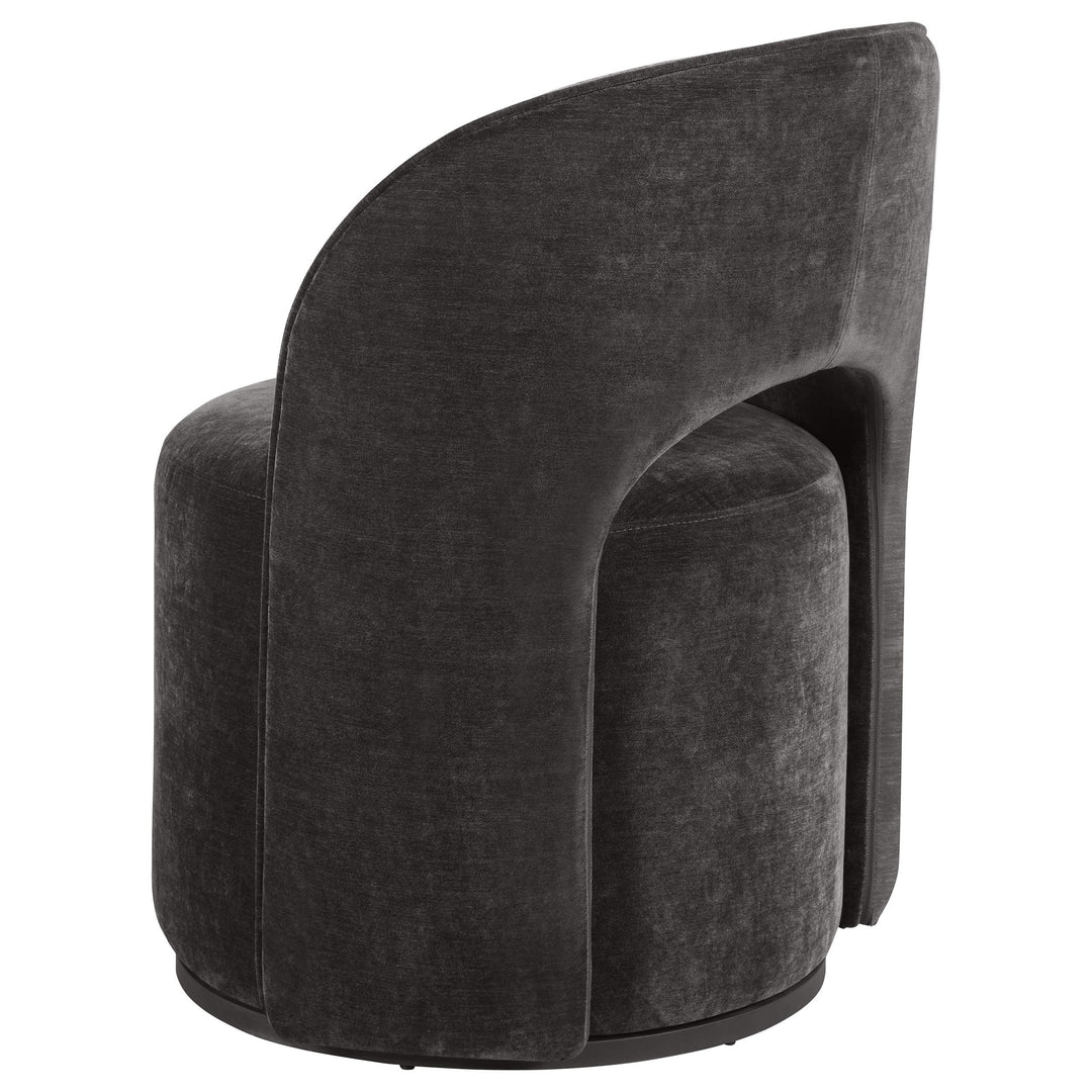 Coaster Furniture 907529 Harjo Velvet Upholstered Swivel Accent Chair Charcoal Grey