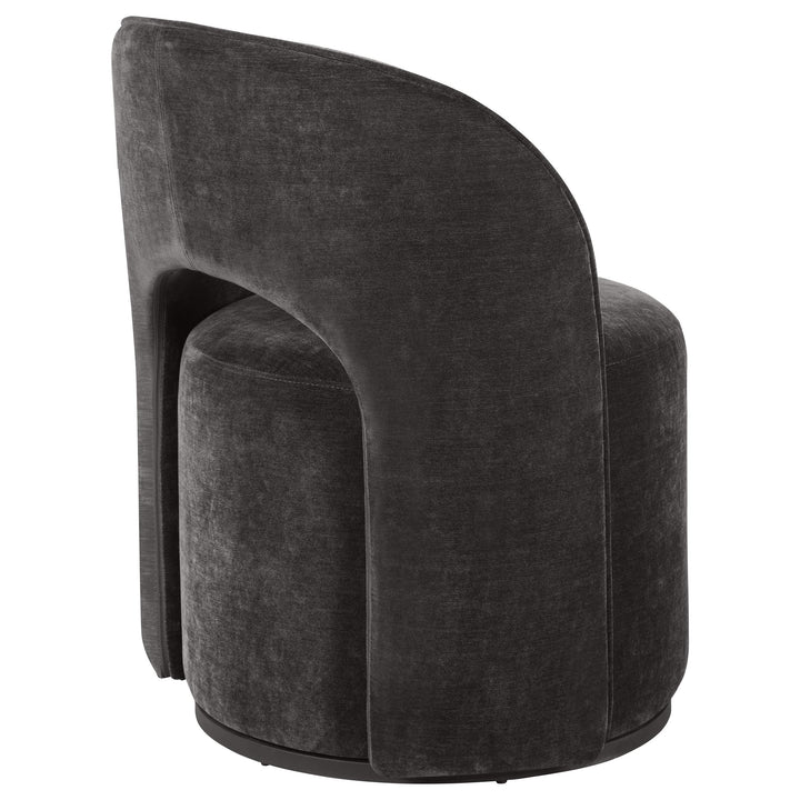 Coaster Furniture 907529 Harjo Velvet Upholstered Swivel Accent Chair Charcoal Grey