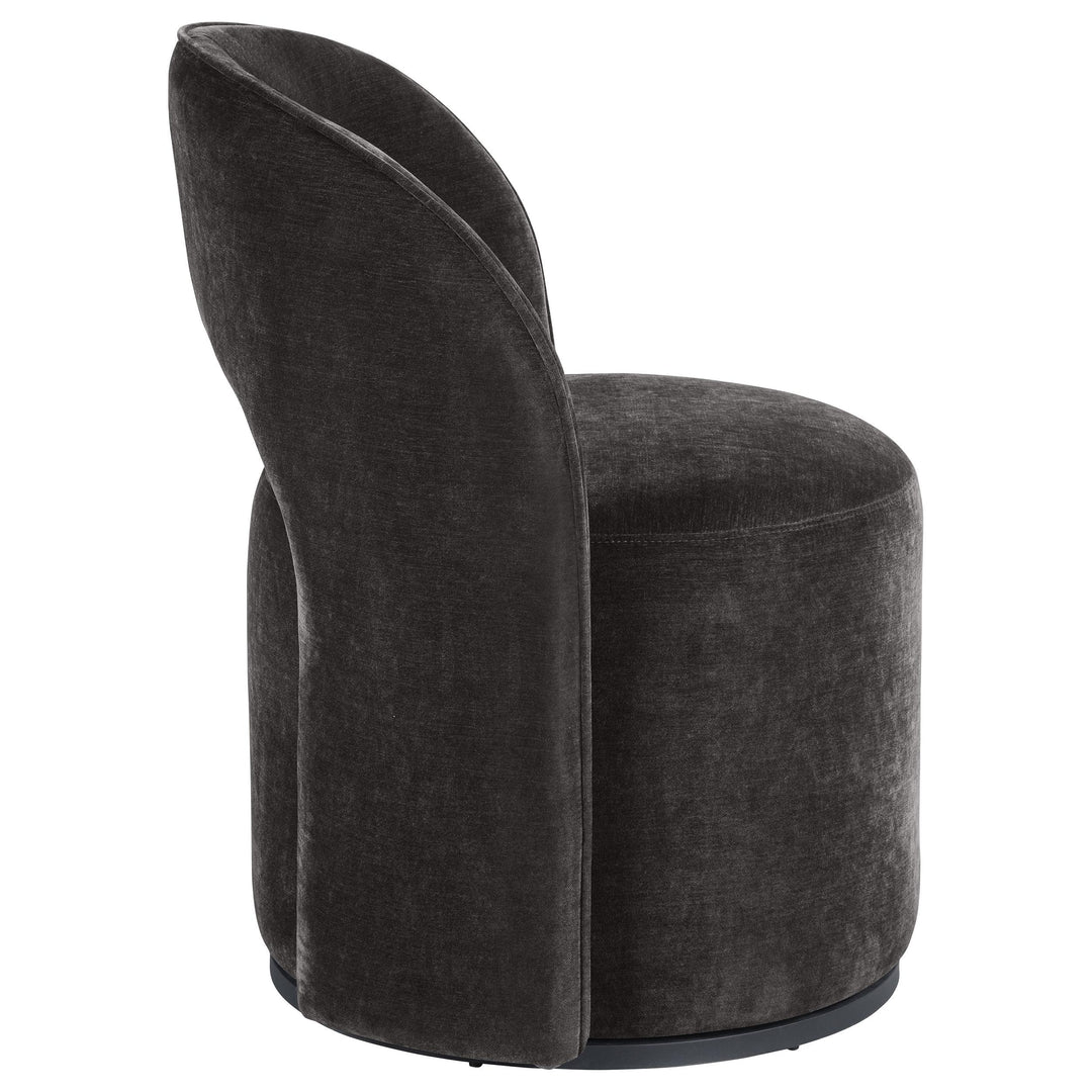 Coaster Furniture 907529 Harjo Velvet Upholstered Swivel Accent Chair Charcoal Grey