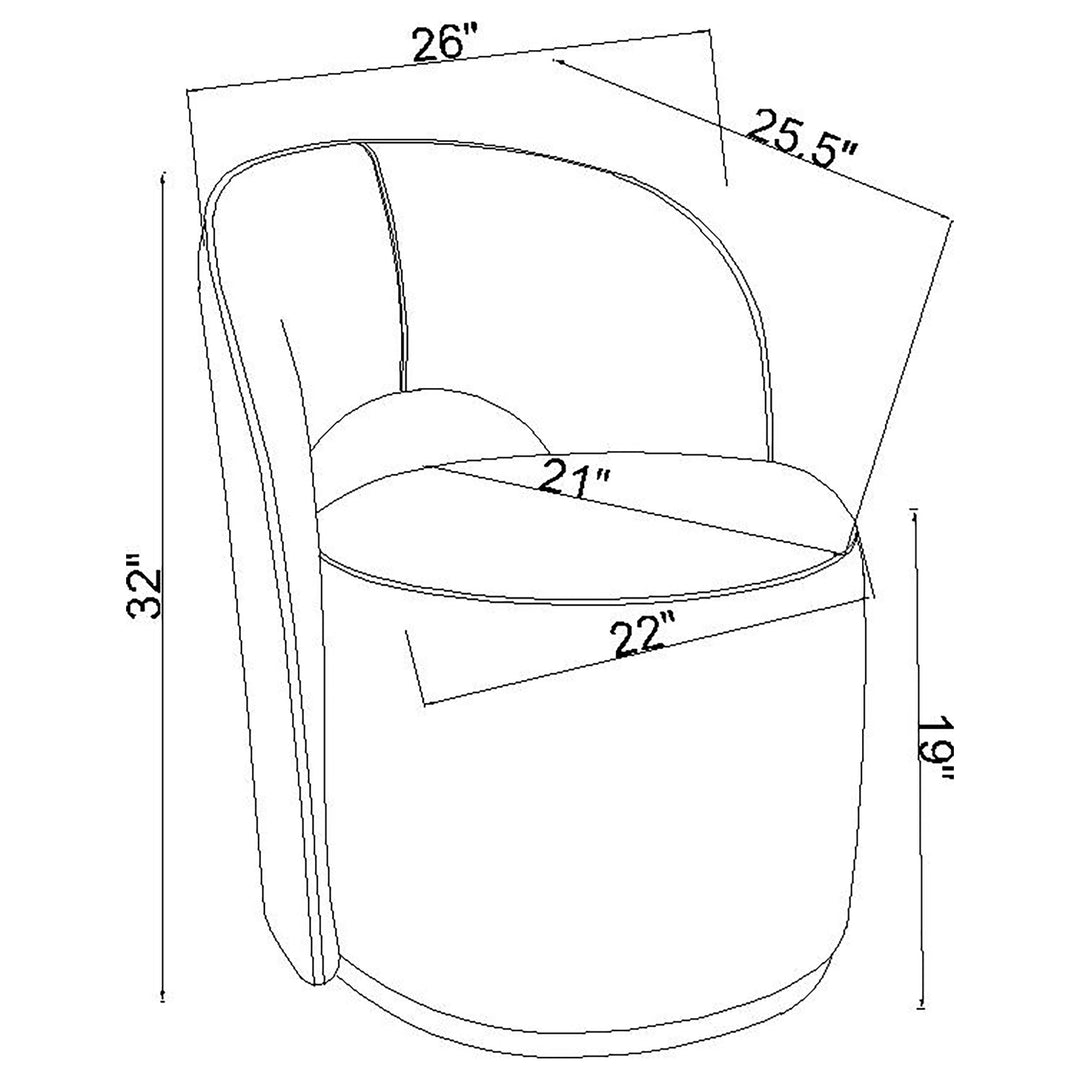 Coaster Furniture 907529 Harjo Velvet Upholstered Swivel Accent Chair Charcoal Grey