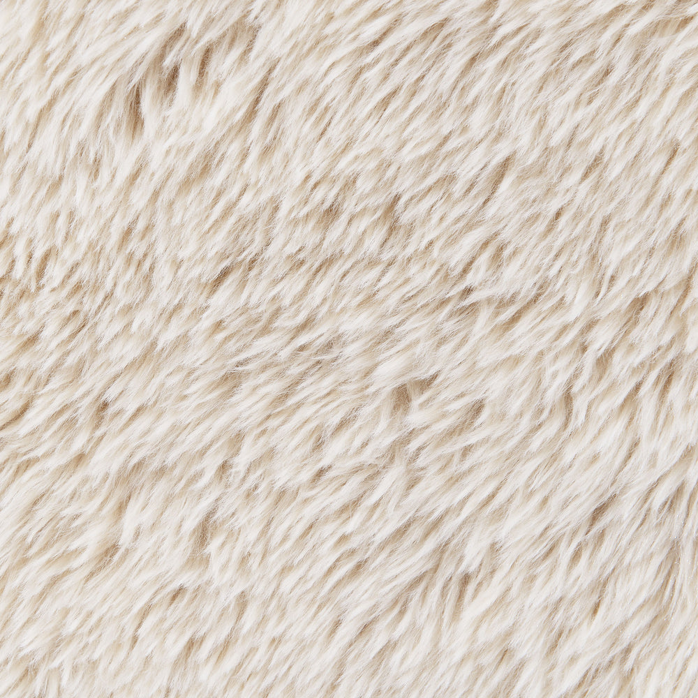 Fitzroy - Faux Fur Upholstered Chair Solid Wood Arms - Latte