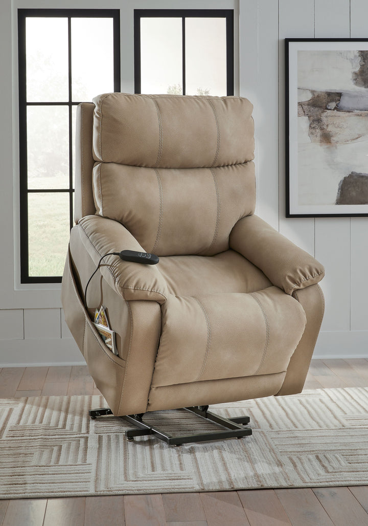 Next-Gen Durapella Power Lift Recliner with Dual Motors & Faux Leather Upholstery - Sand