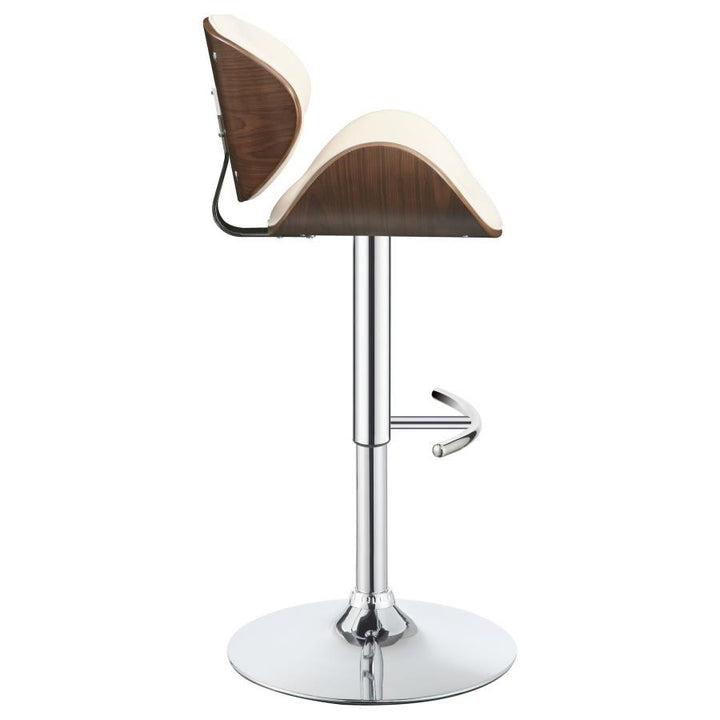 Harris - Adjustable Bar Stool - Ecru And Chrome