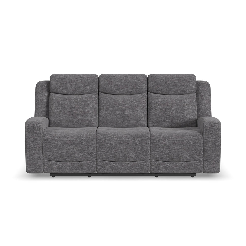 Ridge Fabric Power Reclining Sofa with Power Headrests in Granite