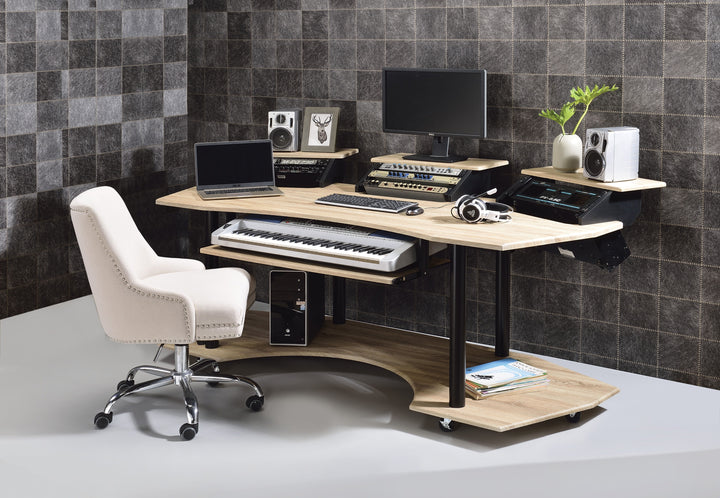 Eleazar - Music Recording Studio Desk - Oak