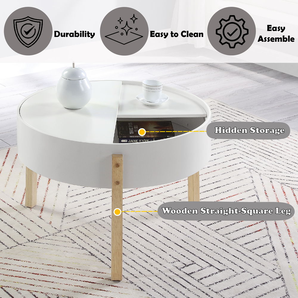 Bodfish - Coffee Table - White & Natural