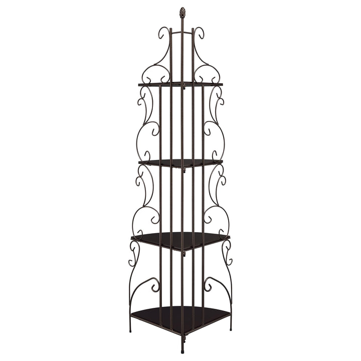 Coaster Furniture 910038 Poppy 74-inch 4-shelf Corner Bookshelf Copper and Cappuccino