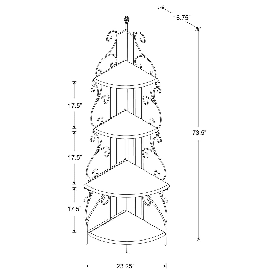 Coaster Furniture 910038 Poppy 74-inch 4-shelf Corner Bookshelf Copper and Cappuccino