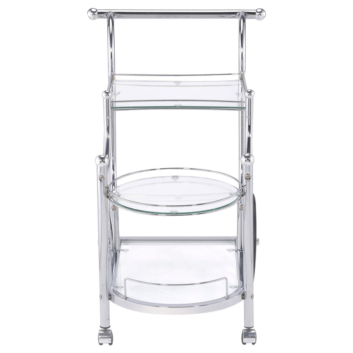 Coaster Furniture 910076 Sarandon 3-tier Glass Shelf Metal Bar Cart Chrome