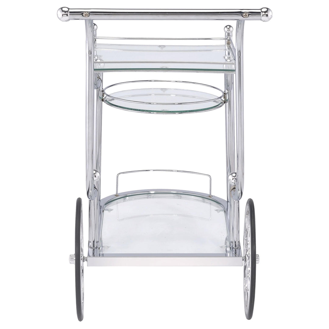Coaster Furniture 910076 Sarandon 3-tier Glass Shelf Metal Bar Cart Chrome