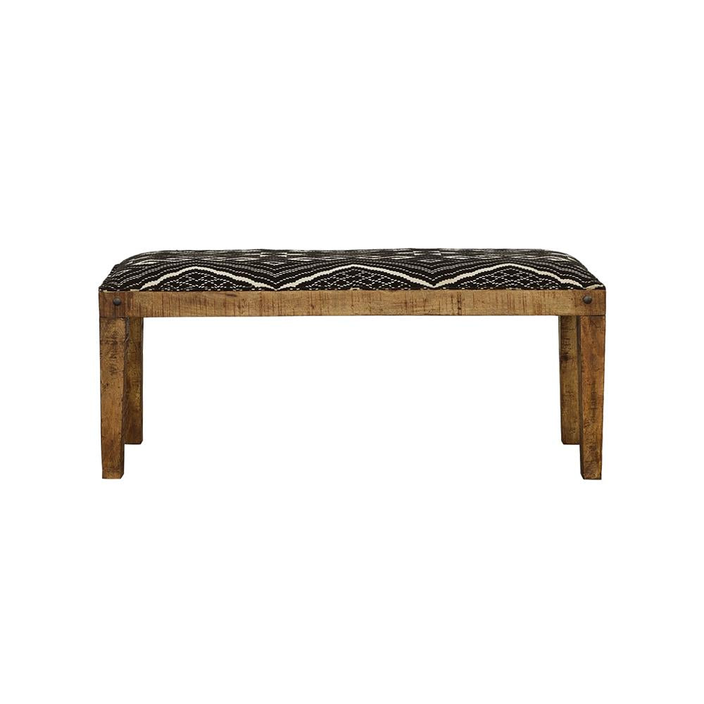 Coaster Furniture 910177 Lamont Fabric Upholstered Accent Bench Black and Natural
