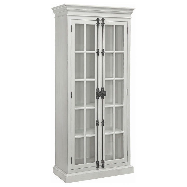 Coaster Furniture 910187 Toni 2-door Wood Tall Storage Cabinet Distressed White
