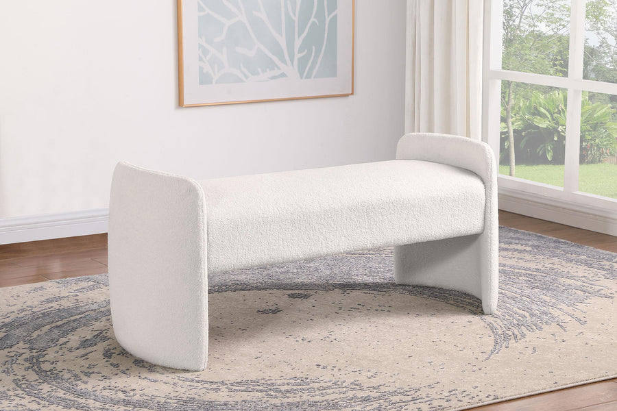 Coaster Furniture 910199 Peoria Velvet Upholstered Accent Bench Ivory