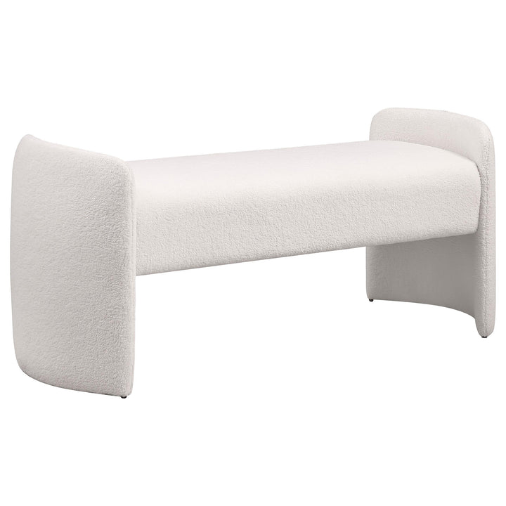 Coaster Furniture 910199 Peoria Velvet Upholstered Accent Bench Ivory