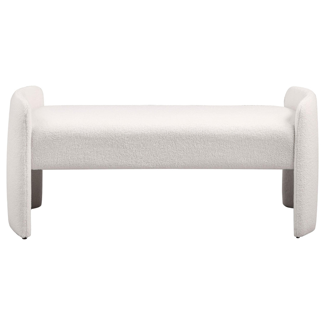 Coaster Furniture 910199 Peoria Velvet Upholstered Accent Bench Ivory