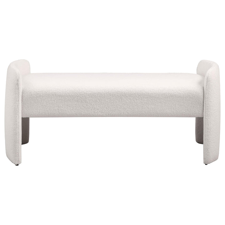 Coaster Furniture 910199 Peoria Velvet Upholstered Accent Bench Ivory