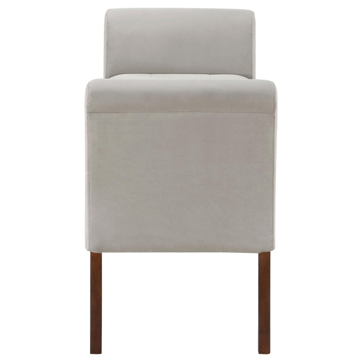 Coaster Furniture 910238 Farrah Velvet Upholstered Rolled Arm Storage Bench Beige