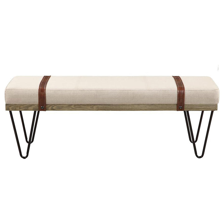 Coaster Furniture 910258 Austin Fabric Upholstered Accent Bench Beige