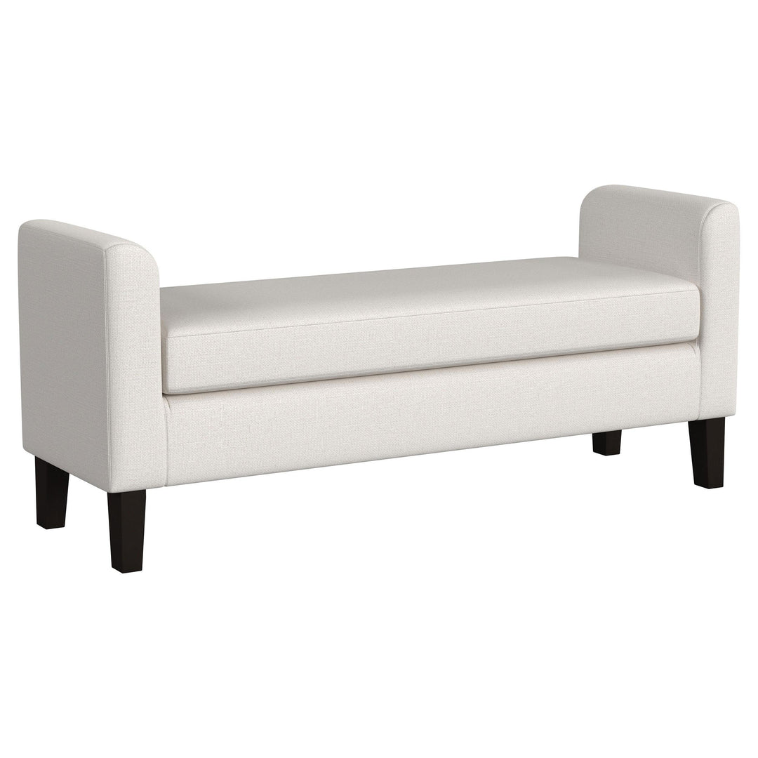 Coaster Furniture 910260 Rex Fabric Upholstered Accent Bench with Armrests Vanilla