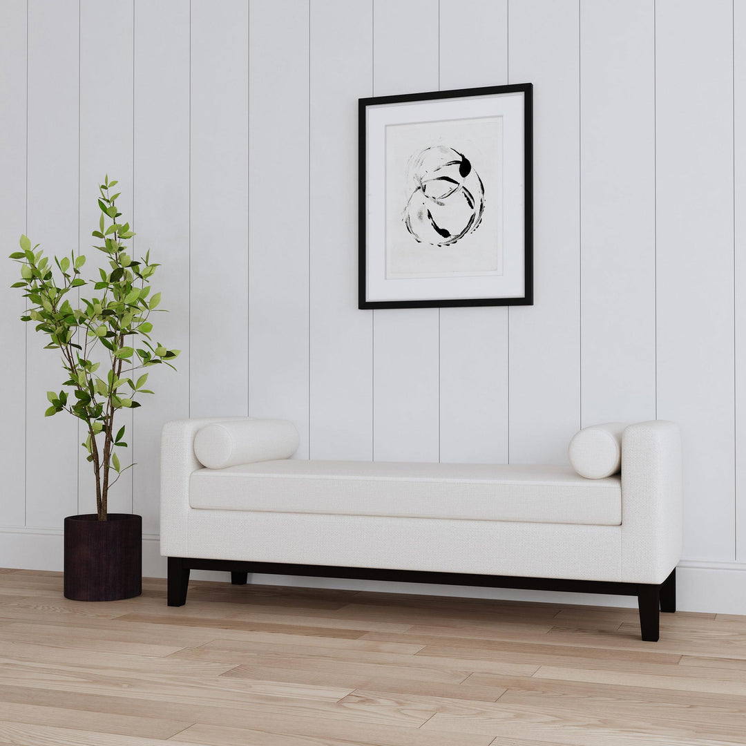 Coaster Furniture 910270 Rosie Upholstered Accent Bench with Armrests Vanilla