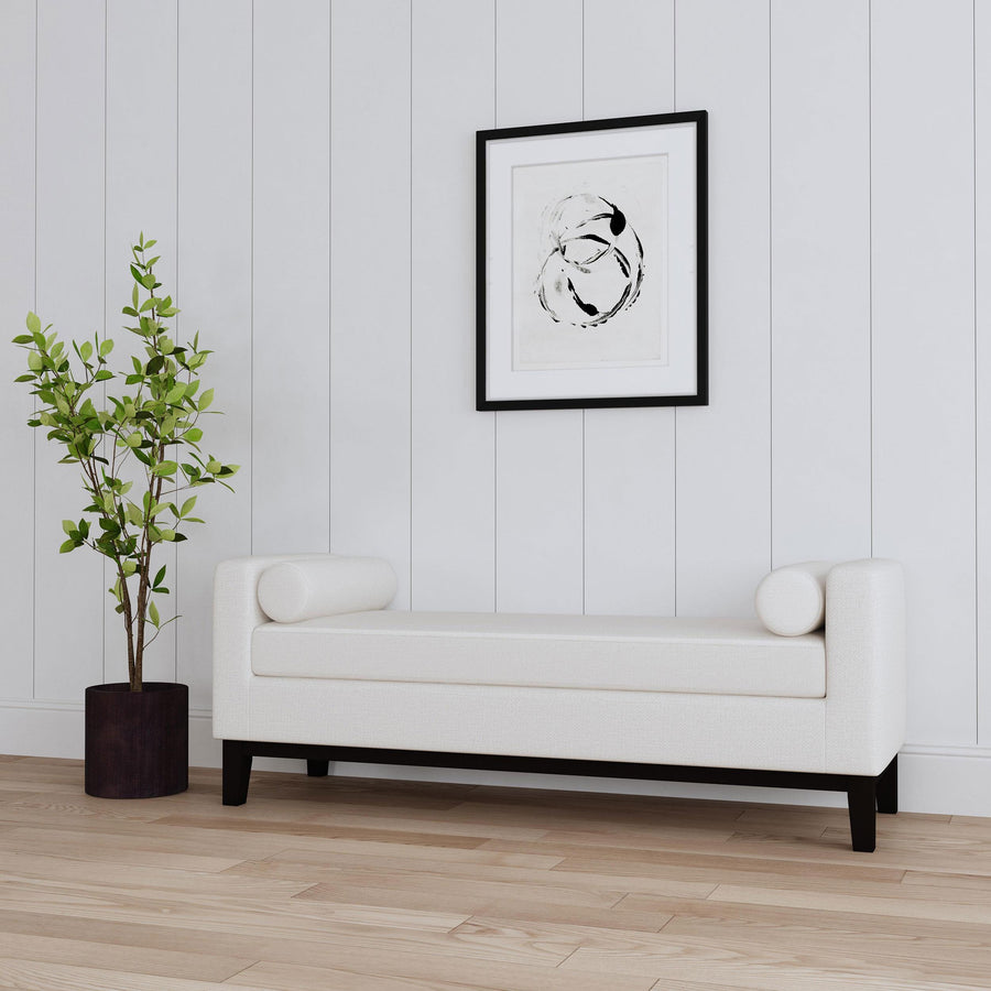 Coaster Furniture 910270 Rosie Upholstered Accent Bench with Armrests Vanilla