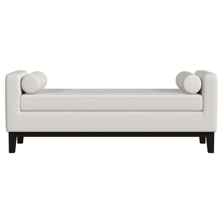 Coaster Furniture 910270 Rosie Upholstered Accent Bench with Armrests Vanilla