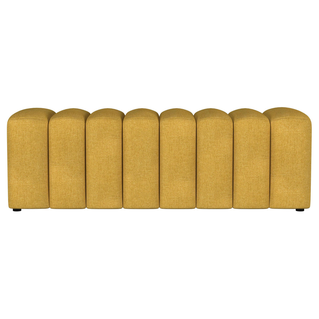 Coaster Furniture 910292 Summer Fabric Upholstered Tufted Accent Bench Mustard Yellow